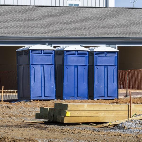 Heavy-duty construction site porta potty in Lawrence Township, New Jersey